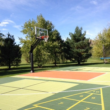Christine V's Pro Dunk Gold Basketball System on a 44x26 in Crystal Lake, IL
