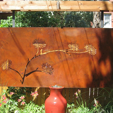 "Chrysanthemum" Custom Art Plate with a Rusted Patina