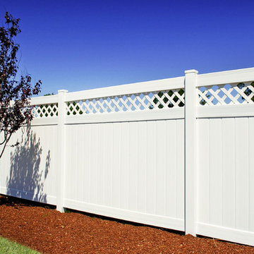 Classic White PVC Privacy Vinyl Fence Panels with Lattice Topper from Illusions