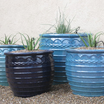 Colorful container plantings