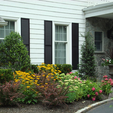 Colorful front entrance landscape design