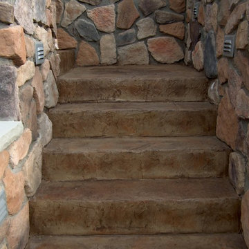 concrete and stone stairway