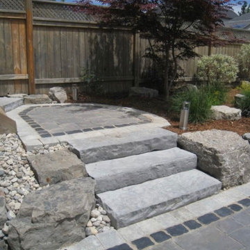 Concrete steps and paver stones