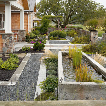 Concrete water trough fountain.