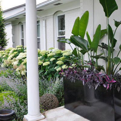 This is an example of a traditional front yard landscaping in Columbus.