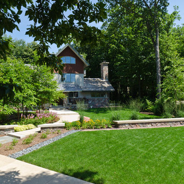 Contemporary Craftsman Front Yard Landscape - Brookfield