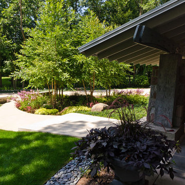 Contemporary Craftsman Front Yard Landscape - Brookfield