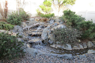 Photo of a mid-sized craftsman full sun side yard stone formal garden in Los Angeles for summer.