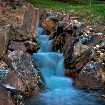 "Cool Pools" in Oklahoma with Swim Through Grotto and Waterfall