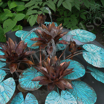 Copper Water Lilies Fountain