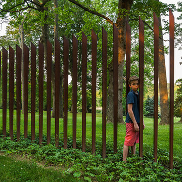 Cor-Ten Cattails Sculptural Fence