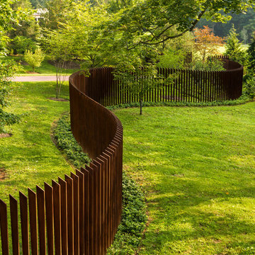 Cor-Ten Cattails Sculptural Fence