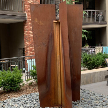 Corten Trapezoid Modfountain at 4th West Luxury New Apartments