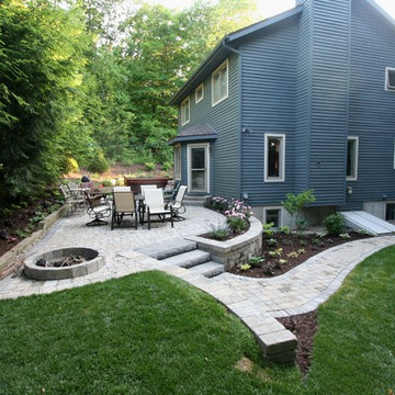 Country home entrance and patio