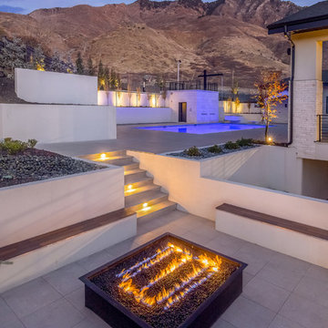 Outdoor Lighting And Modern Fire Pit