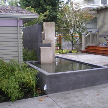 Court Yard with water feature, deck