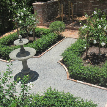 Courtyard garden Fountain and garden path