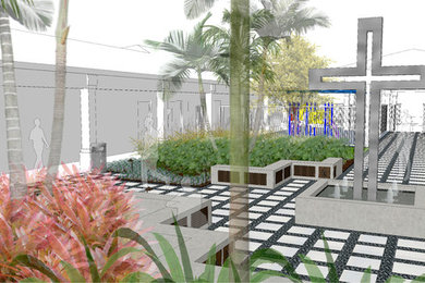 Свежая идея для дизайна: участок и сад на внутреннем дворе в современном стиле - отличное фото интерьера