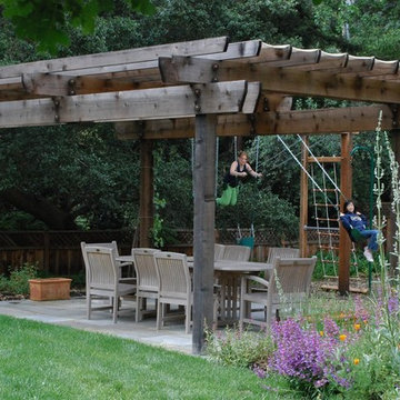 Covered Dining Patio and Play Structure in Lafayette, Ca.
