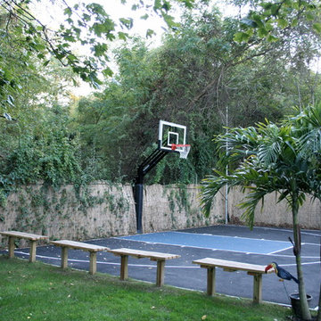 Craig W's Pro Dunk Gold Basketball System on a 40x25 in Bellport, NY