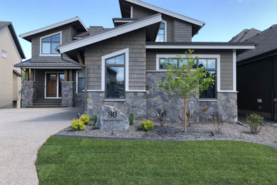 Medium sized modern garden in Calgary.