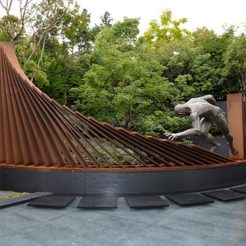 Critical Mass - A Bronze & Corten Garden Sculpture