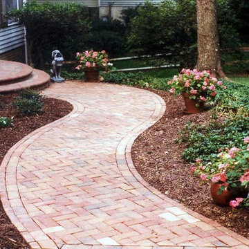 Curved Brick Walkway and Bull Nose Steps
