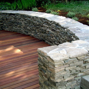 Curved Stone Wall and Steps