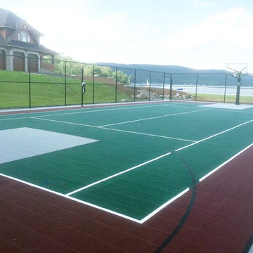 Custom Backyard Basketball & Tennis Court