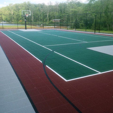 Custom Backyard Basketball & Tennis Court