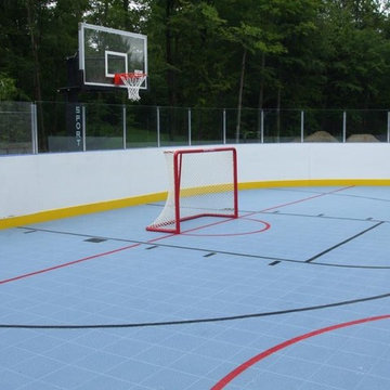 Custom Backyard Hockey Rink & Basketball Sport Court