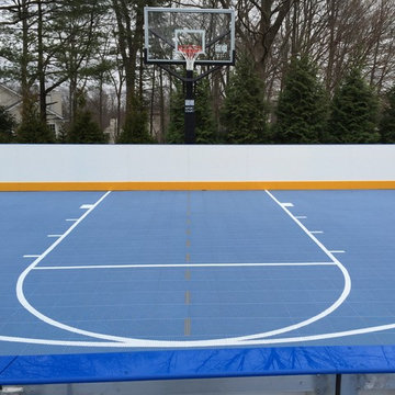 Custom Backyard Hockey Rink & Basketball Sport Court