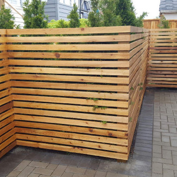Custom cedar fence completed with pre stain