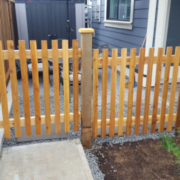 Custom cedar fence completed with pre stain