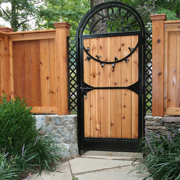 Custom Garden Gate in iron and Cedar
