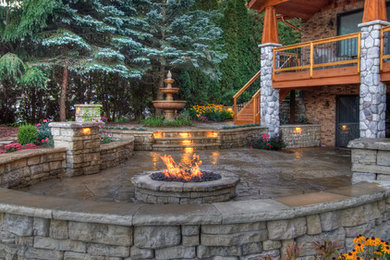 Inspiration for a rustic patio remodel in Detroit