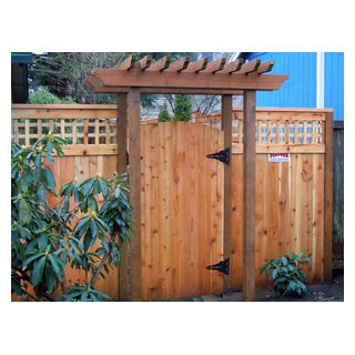 Custom Lattice Fence with Arbor - Craftsman - Landscape - Vancouver ...