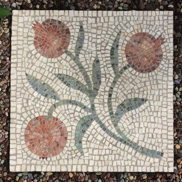 Custom Mediterranean Mosaic Stepping Stones in Berkeley, CA