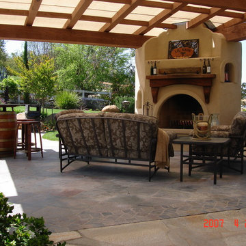 Custom outdoor living room & vineyard