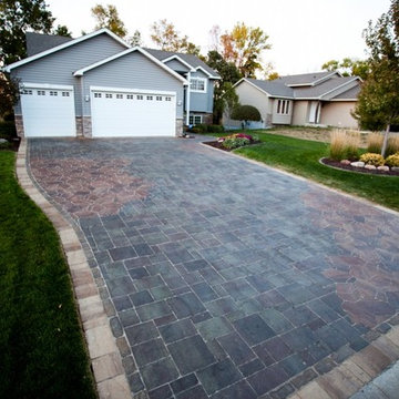 Custom Paver Driveway 3 Stall Garage