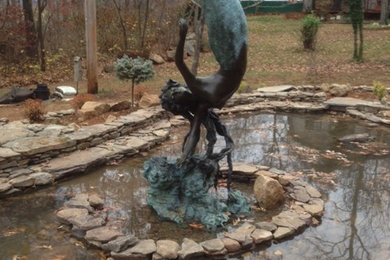 Custom Pond with Bronze Statue