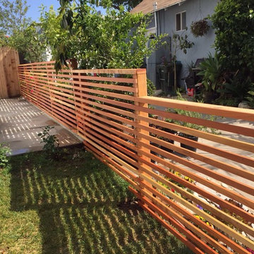 Custom Redwood Slat Fence