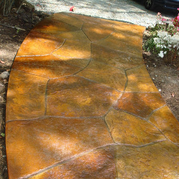 Custom Stamped Walkway with Acid Stain Highlights