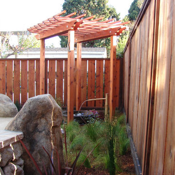 Custom Trellis and Redwood Fence