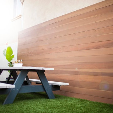 Custom Wood Wall and Bench Space