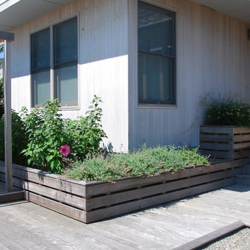 Deck planter box with perennials