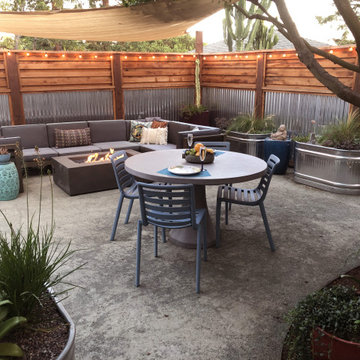 Dining and lounging by the fire pit (Modern Industrial)