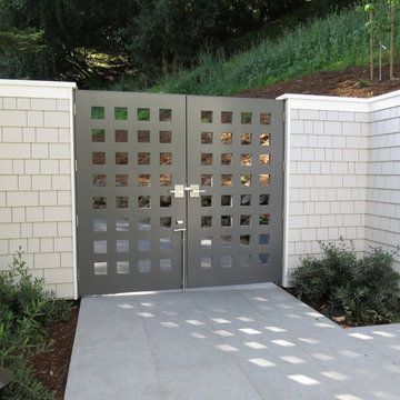 Double Contemporary Courtyard Gate with Dummy Handle