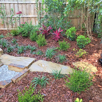 Downtown compact backyard project with xeriscaping influence