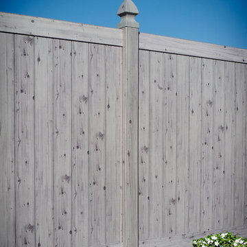 Driftwood Wood Grain PVC Vinyl Privacy Fence by Illusions Vinyl Fence